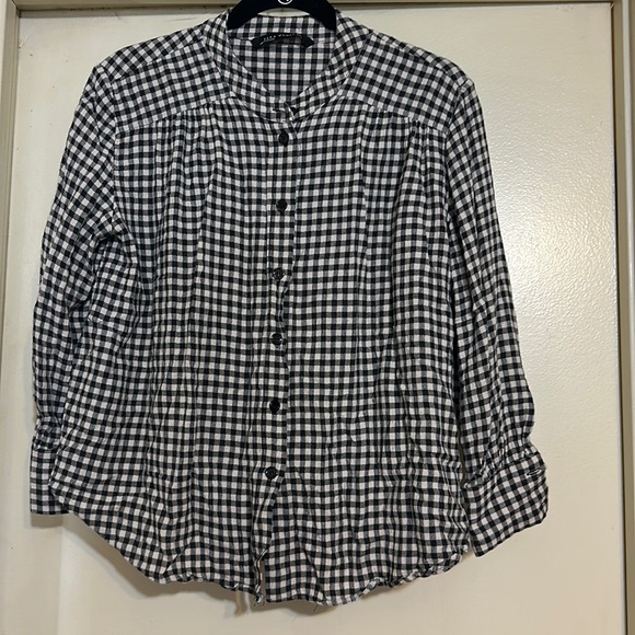 Zara Tops Zara Plaid Button Down Shirt Poshmark